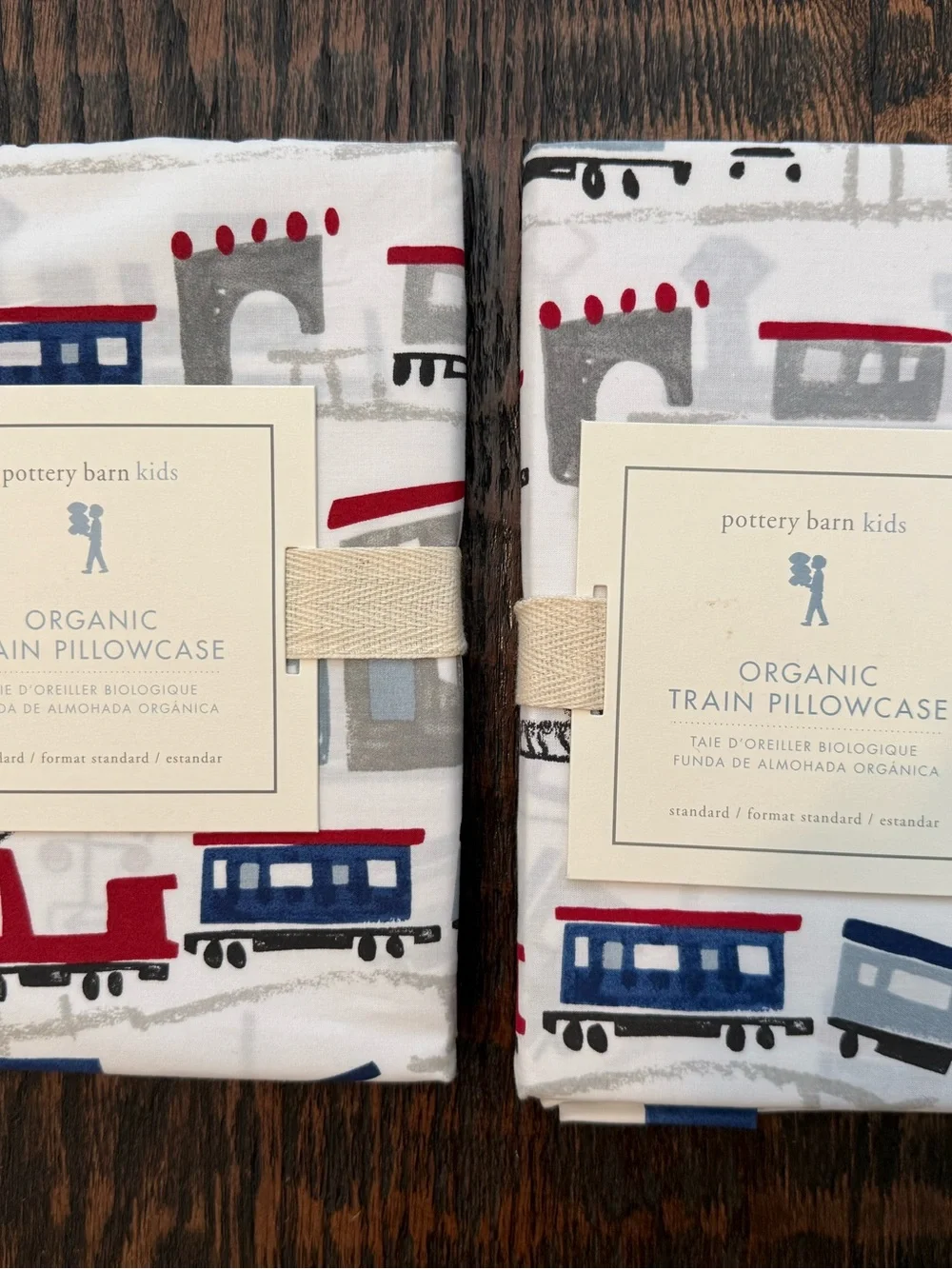 Pottery Barn Kids Organic Train Pillowcase Standard